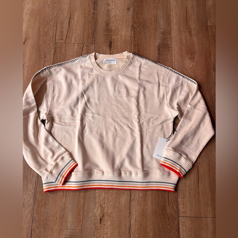 Spiritual Gangster Cream Sweater and Pants with Striped Details